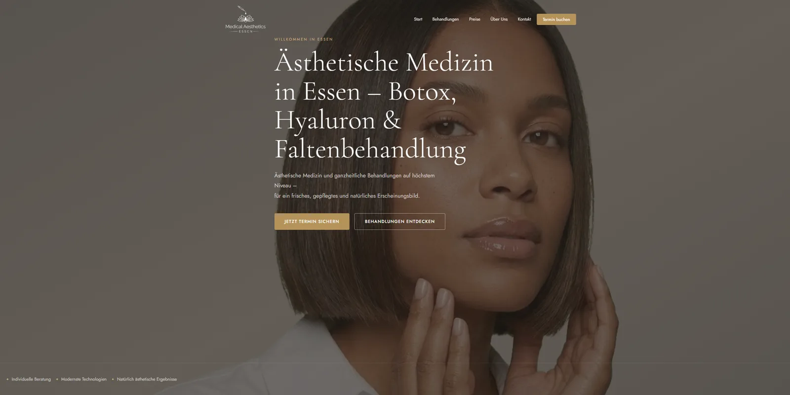 Website-Screenshot: Medical Aesthetics Essen